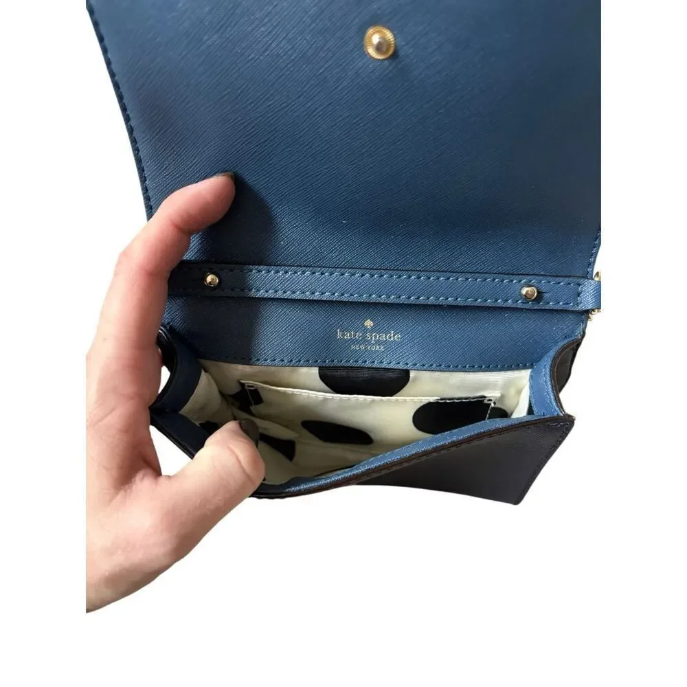 Kate‎ Spade Leather Crossbody Bag Purse Blue Black